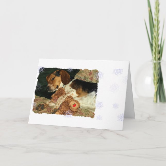 Süße Traum-schläfriger Snoopy Beagle mit Karte (Vorderseite)