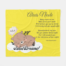 Süße Träume Baby Bär Fleecedecke