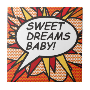 SÜSSE TRÄUME BABY! Lustige Retro-Comic-Book-Pop-Ar Fliese