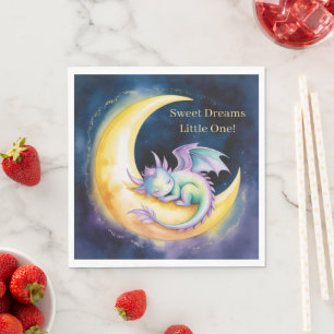 Süße Träume Drache und Halbmond-Baby-Party Serviette