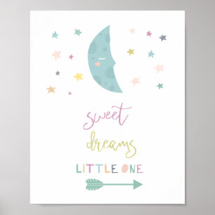süße Träume kleiner Mond beginnt Kinderzimmerdeko Poster