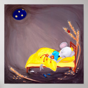 Süße Träume Kleiner niedlicher Maus-Kinderzimmer Poster