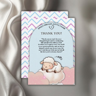 Süße Träume kleines Lamm Cute Kawaii Baby Shower Dankeskarte