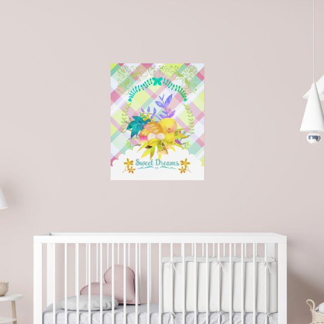 Süße Träume Nesting Vogel. Poster (Kinderzimmer 2)