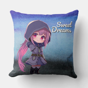 Süße Träume niedliche Chibi-Mädchen Kissen