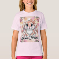 Süße Träume Pink Peach Bunny Camo Mädchen T-Shirt