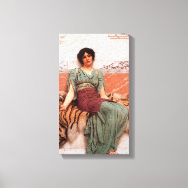 Süße Träume (schöne römische Frau auf der Tigerhau Leinwanddruck (Vorderseite)