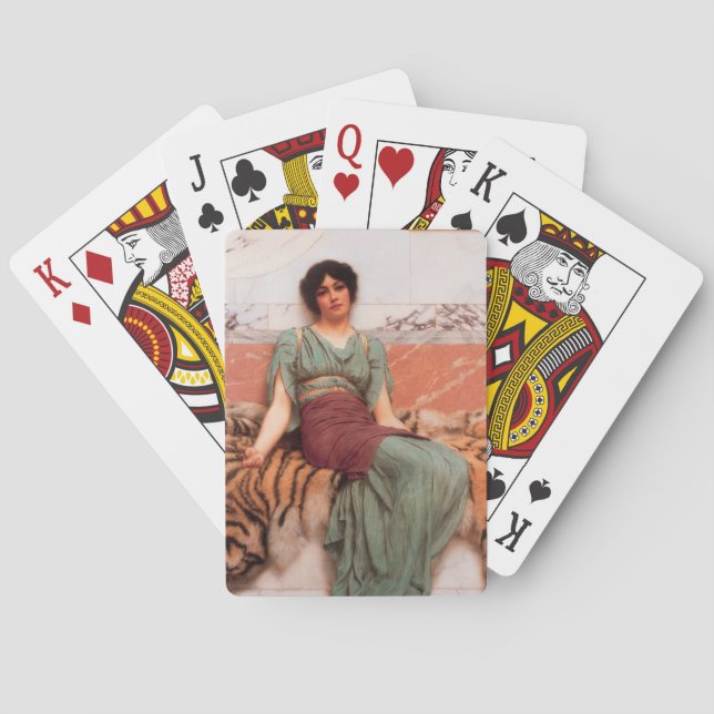 Süße Träume (schöne römische Frau auf der Tigerhau Spielkarten (Rückseite)