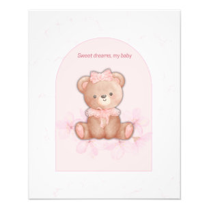 Süße Träume Teddybär Druck   Mädchen Babyzimmer