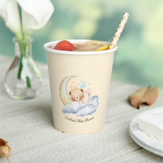 Süße Träume Teddybär Junge Baby Shower  Pappbecher