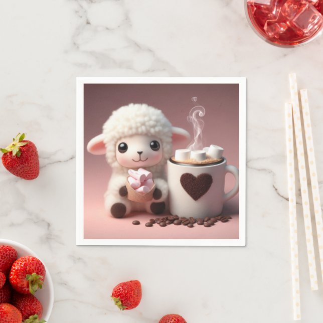 Süße Träume von Kakao und Lamm Serviette (Beispiel)