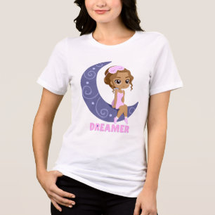 Süße Träumerische Mond Mädchen Träumerin Ästhetik Tri-Blend Shirt