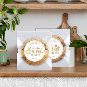 Süße Treat Gold & White Dankeschön-Aufkleber Runder Aufkleber