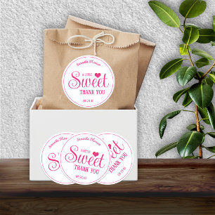 Süße Treat Pink- und White-Dankeschön-Aufkleber Runder Aufkleber