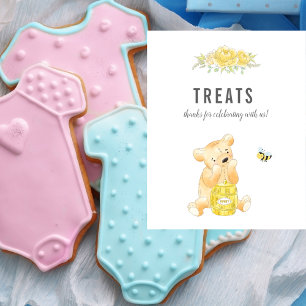 Süße Treats-Tisch-Teddybär-Geschlechter-Enthüllung Poster