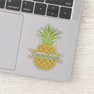 Süße trendige gelb-grüne Ananas Aufkleber