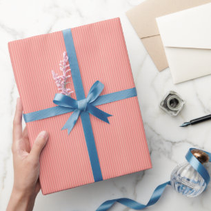 Süße trendige Pfirsichfarb-Töne Streifen Vorlage Geschenkpapier