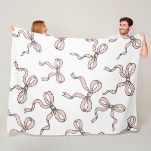 Süße trendige rosa Schleifen mit schwarzer Umrandu Fleecedecke