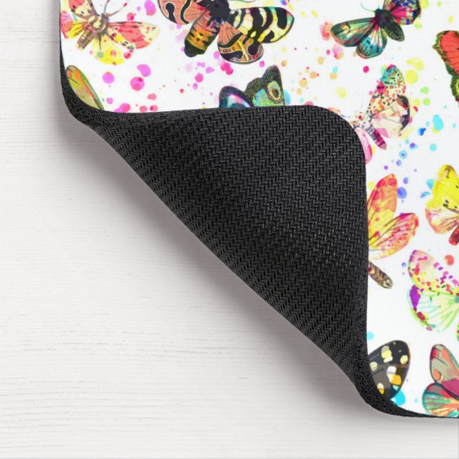 Süße trendige Wasserfarben Schmetterlinge Mousepad (Ecke)