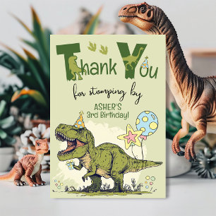 Süße TRex Dinosaurier Three-Rex 3. Geburtstagsfeie Dankeskarte