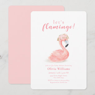 Süße tropische Blumenkrone Flamingo Baby Shower Einladung