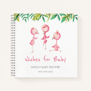 Süße tropische Flamingo-Wünsche für das Gästebuch Notizbuch