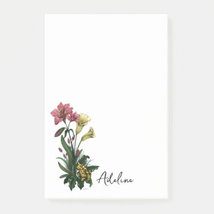 Süße tropische Frosch- und Lilien-Botanik-Blumenku Post-it Klebezettel
