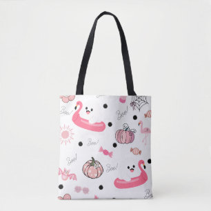 Süße tropische Halloween-Tasche – Geister & Flamin