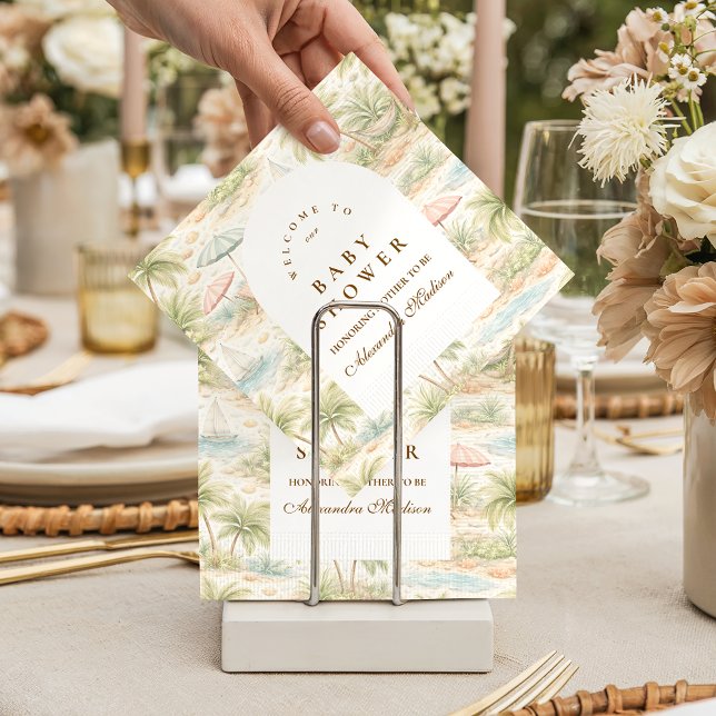 Süße tropische Kinderzimmer-Tiere: Babyparty Serviette (Von Creator hochgeladen)