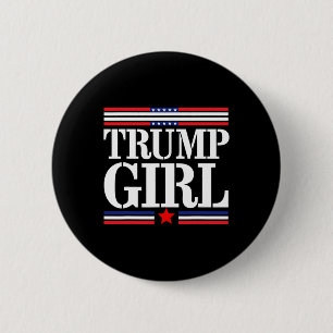 Süße Trump Amerikanische Flagge Frauen Mädchen Mäd Button