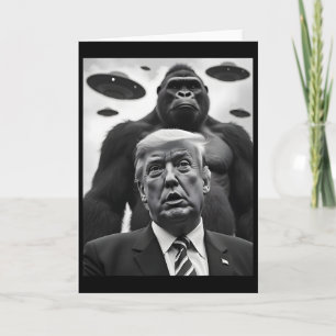 Süße Trump Bigfoot Selfie mit UFOs seltsame Alien Karte