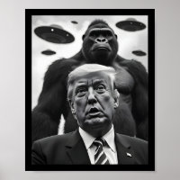 Süße Trump Bigfoot Selfie mit UFOs seltsame Alien
