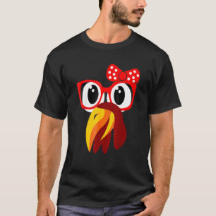 Süße Truthahn Gesicht Mit Brille Und Fliege Nerdy  T-Shirt