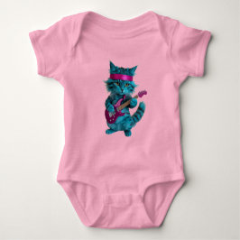 Süße Türkis Katze Baby Strampler