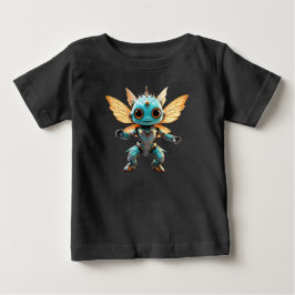 Süße Türkis Tanzender Roboter Fee Baby T-shirt