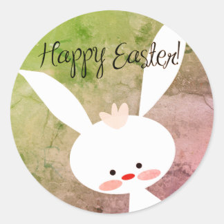 Süße türkisfarbene Häschen Frohe Ostern Aufkleber