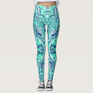 Süße türkisfarbene texturierte "Ratti_Creative_Art Leggings