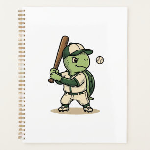 Süße Turtle Baseball-Schläger Vintage-Vektor-Art_1 Planer