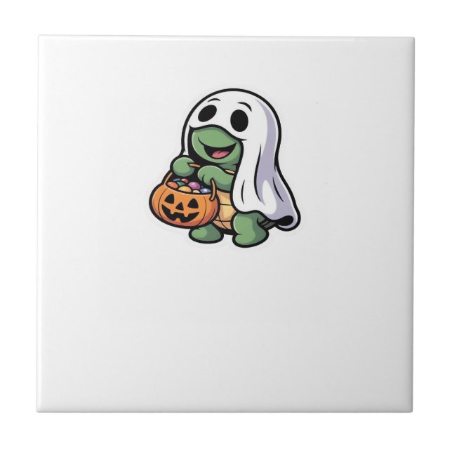 Süße Turtle Ghost Kostüm � Tolles Halloween Tri Fliese (Vorderseite)