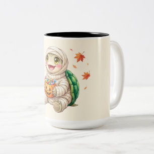 Süße Turtle-Mumie Halloween Kawaii Zweifarbige Tasse