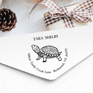 Süße Turtle-Rücksende-Adresse Gummistempel
