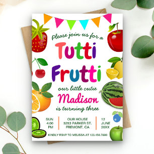 Süße Tutti Frutti Sommer-Geburtstags-Einladung Einladung