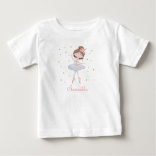 Süße Tutu-Ballerina personalisiertes Geburtstagsmä Baby T-shirt
