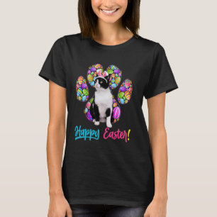 Süße Tuxedo-Katze & Hasenohren Ostereier Katzenpfo T-Shirt
