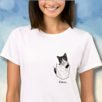 Süße Tuxedo-Katze in Tasche personalisierter Name