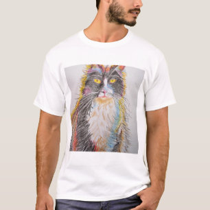 Süße Tuxedo-Katze Zeichnung Kunst Katzen T-Shirt
