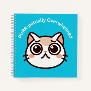 Süße überforderte Katze Notizbuch