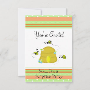 Süße Überraschungsparty-Einladung mit Hummel-Motiv Einladung
