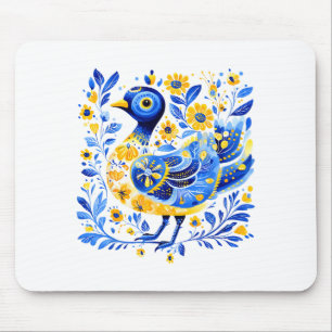 Süße Ukraine-Ente Vintage Floral Ukrainische Flagg Mousepad