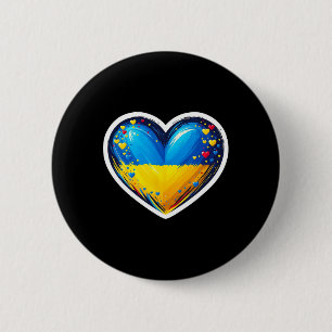 Süße ukrainische Bynner-Fan-Ukraine-Flagge Herz Re Button